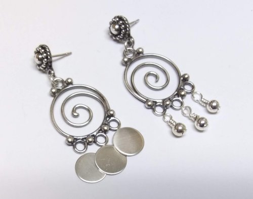 Judy Larson's Bali Style Earrings - , Contemporary Wire Jewelry, Stamping, Stamps, Butane Torch, Soldering, Solder, Drilling, Drill, The drops can be used as-is